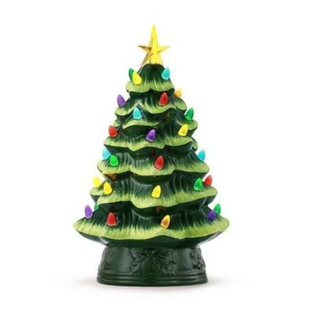 Mr Christmas Nostalgic Christmas Tree Table Decor One Size Green LED Lighting